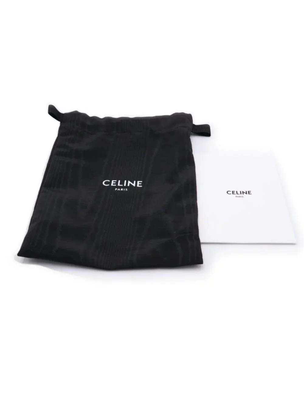 Celine Triomphe Zip Around Wallet Card Case Black Leather Gold